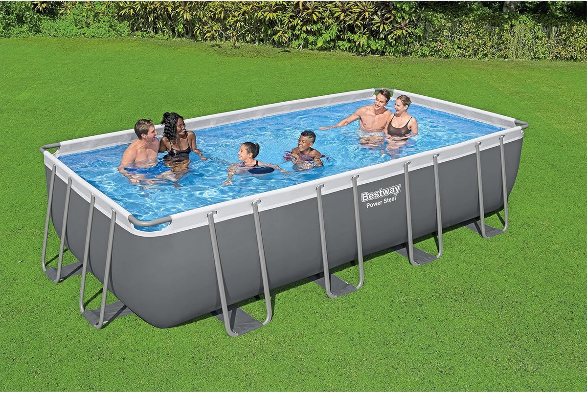 18' x 9' x 48" Rectangular Above Ground Swimming Pool Set with Sand Filter Pump H452758