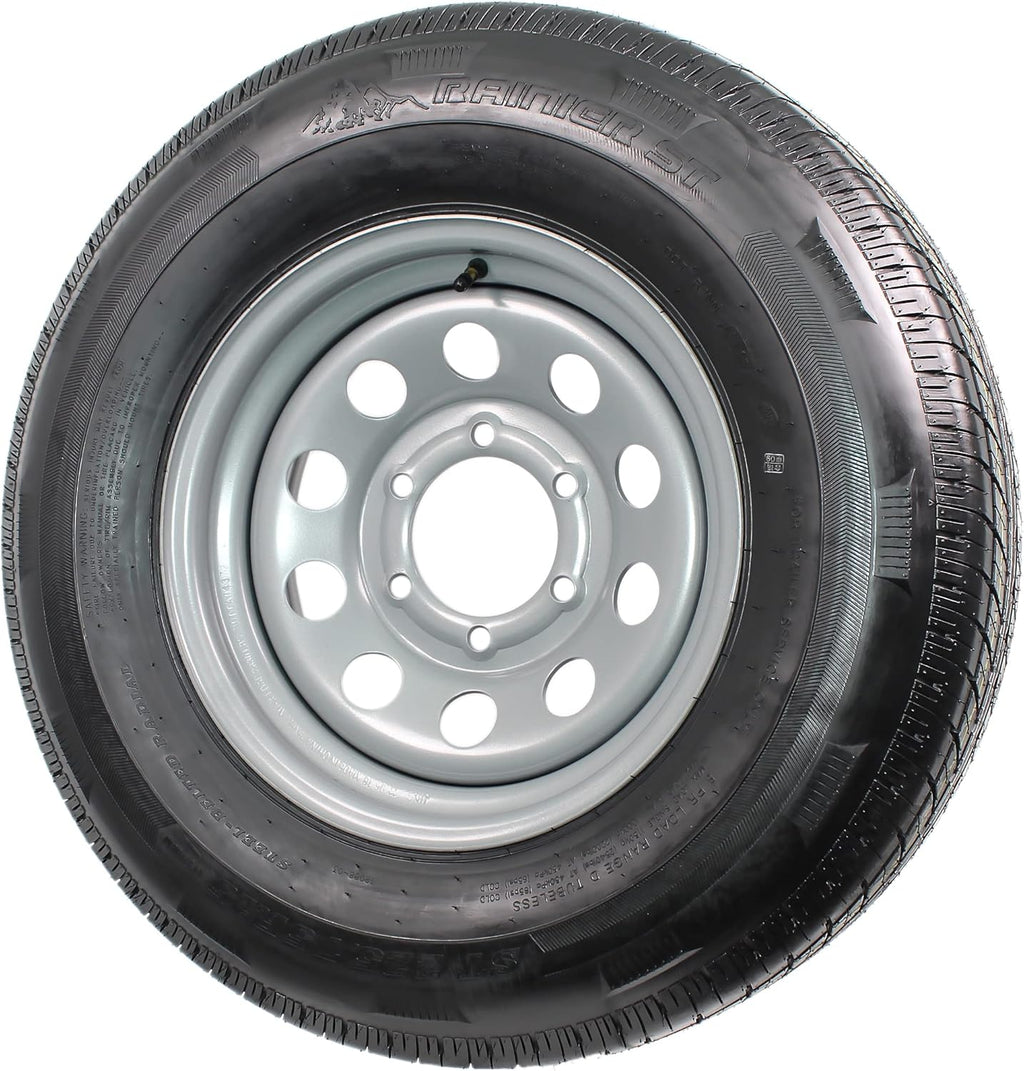 2-Pack Radial Trailer Tire On Rim ST225/75R15 15 LRD 6 Lug Silver Modular Wheel H39692