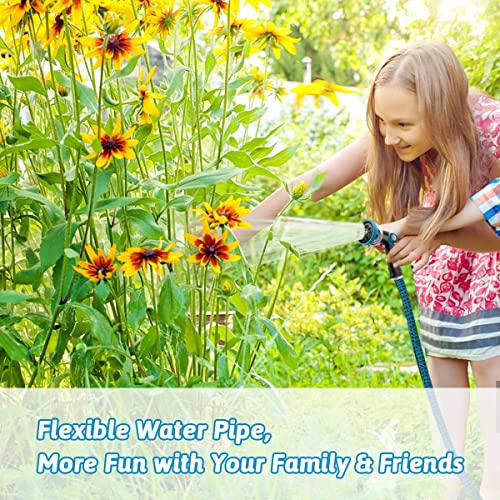 50FT Expandable Garden Hose with Triple Layer Latex Core, 3/4" Solid Metal Fittings, Fabric Nozzle O373687