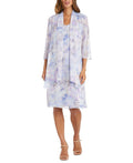 Floral Print Jacket Dress Purple Size 16 T3351