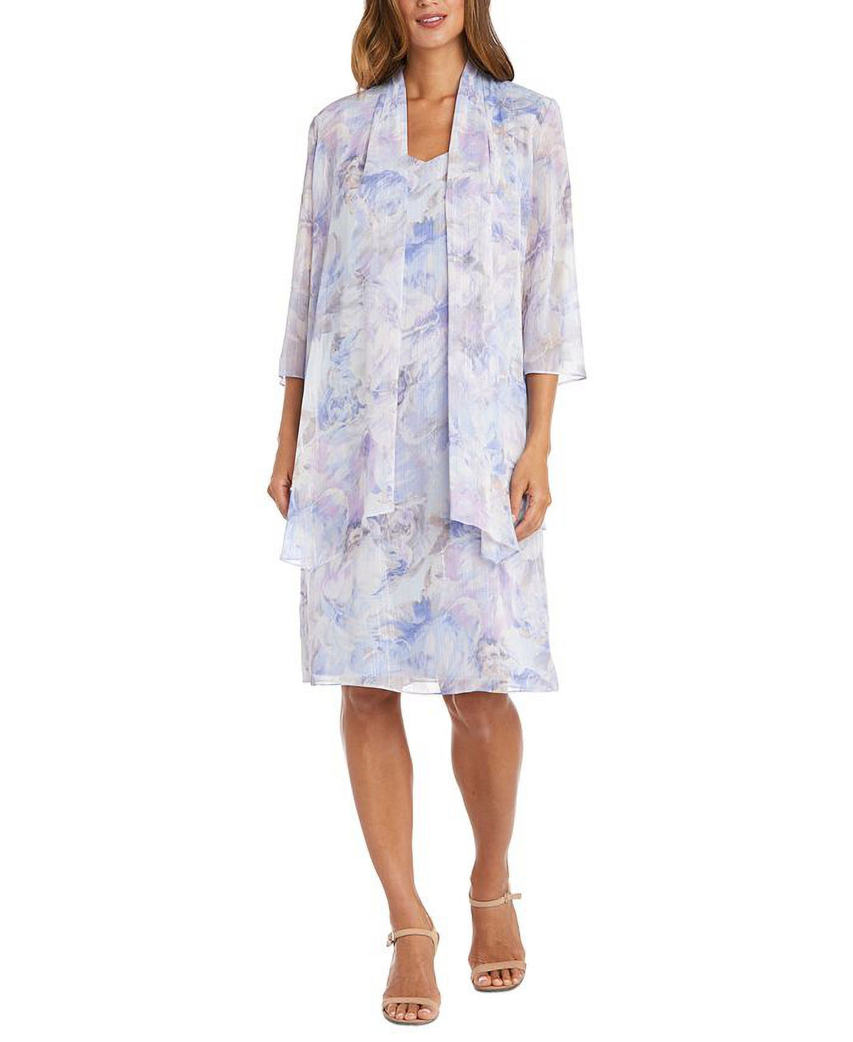 Floral Print Jacket Dress Purple Size 16 T3351