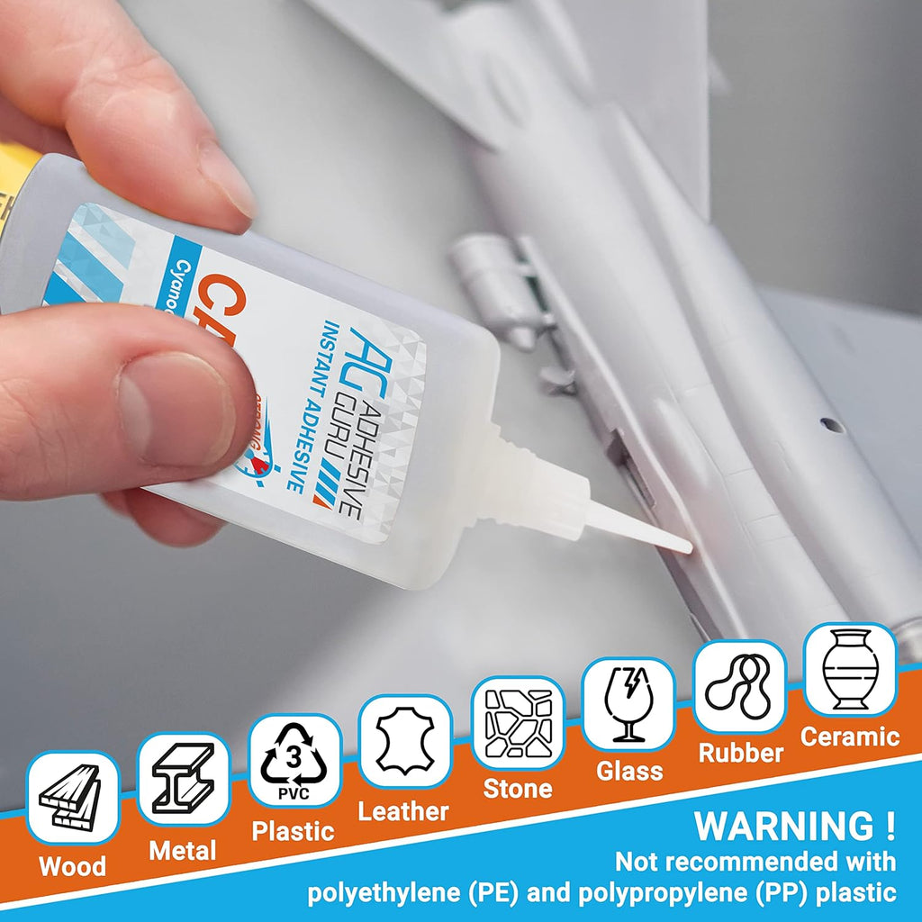 CA Glue with Activator (1.7 oz - 6.76 fl oz) Cyanoacrylate Glue U7982