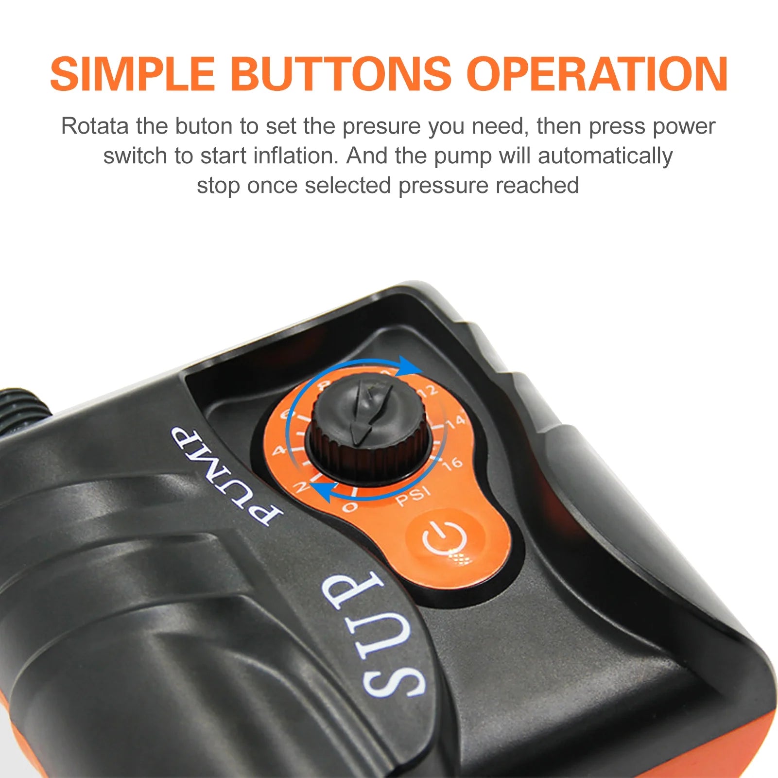 16 PSI Electric Inflation Air Pump with 6 Nozzles P181838