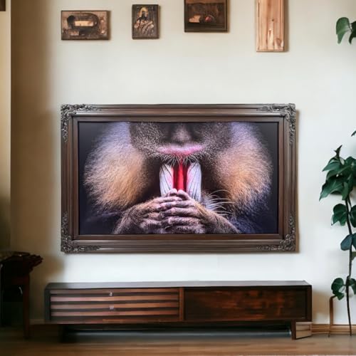Dark Walnut Finish Wood TV Frame for 55 and 65 inch TVs U55280
