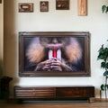 Dark Walnut Finish Wood TV Frame for 55 and 65 inch TVs U55280