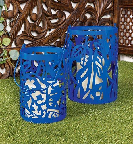 Blue Candle Lanterns Set of 2 Y1932