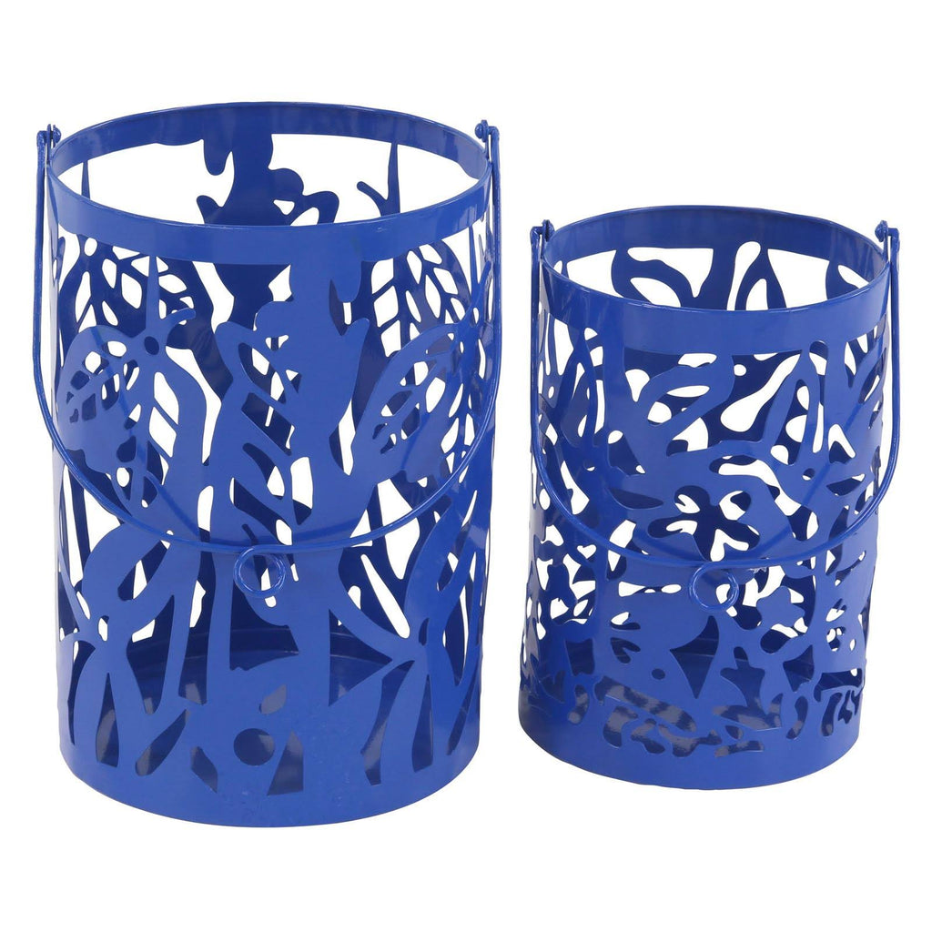 Blue Candle Lanterns Set of 2 Y1932