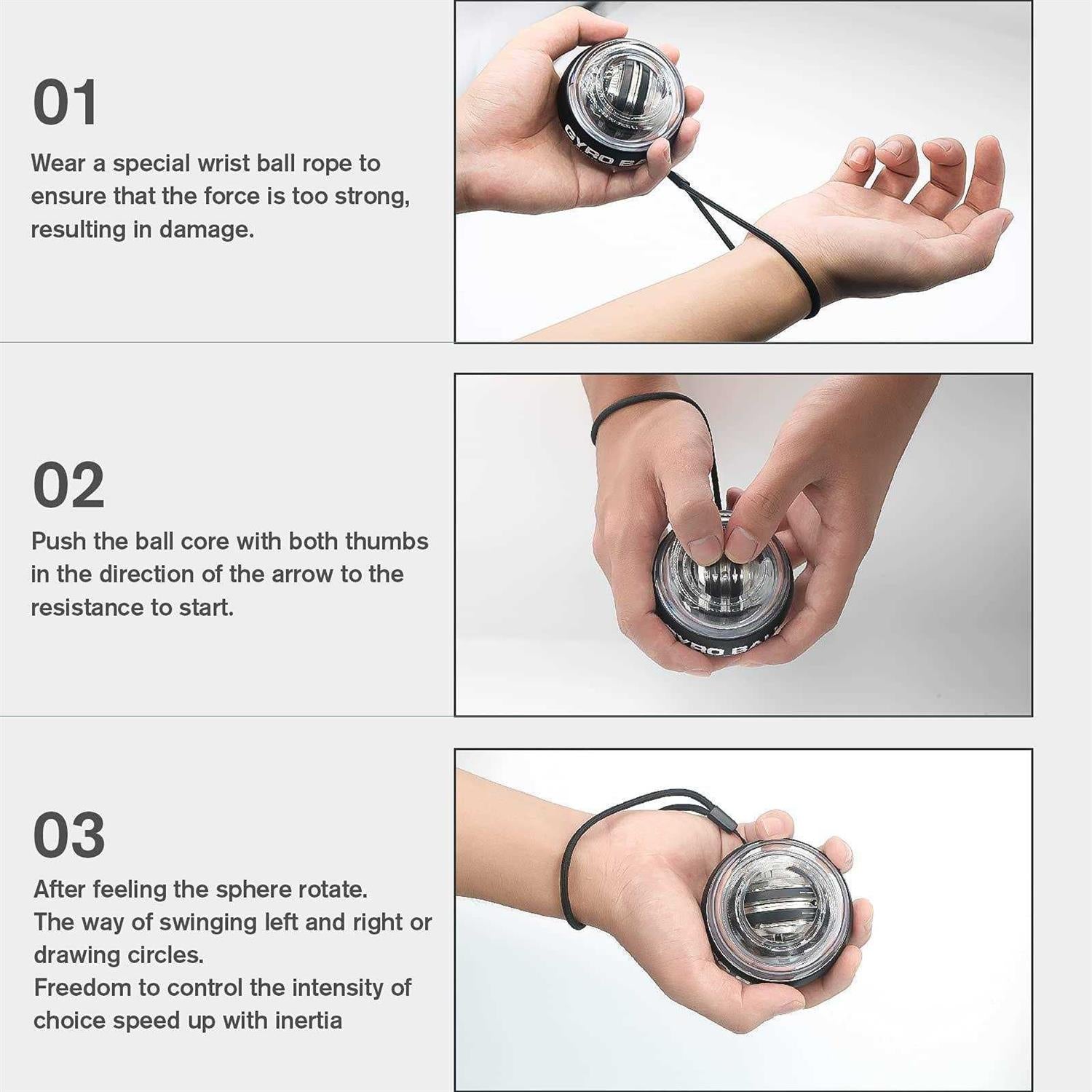 Wrist Trainer Gyro Ball Forearm Exerciser T7033