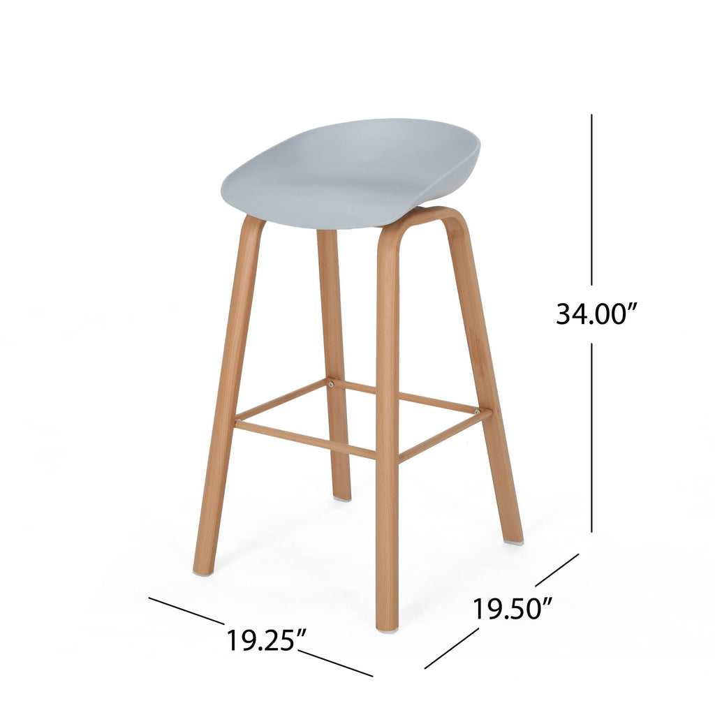Set of 2 Black Modern Barstool J504344