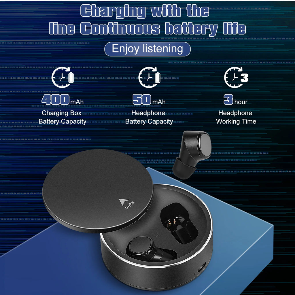 Black True Wireless Earbuds with Mic W9511