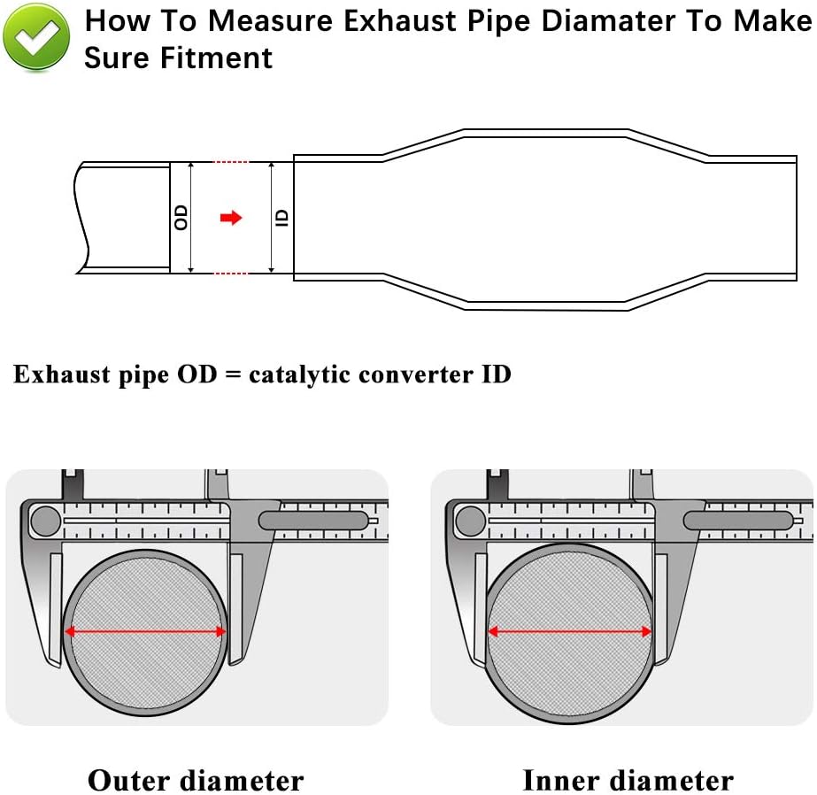 2.25" Inlet/Outlet Universal Catalytic Converter with O2 Port & Heat Shield, Pack of 2 U108
