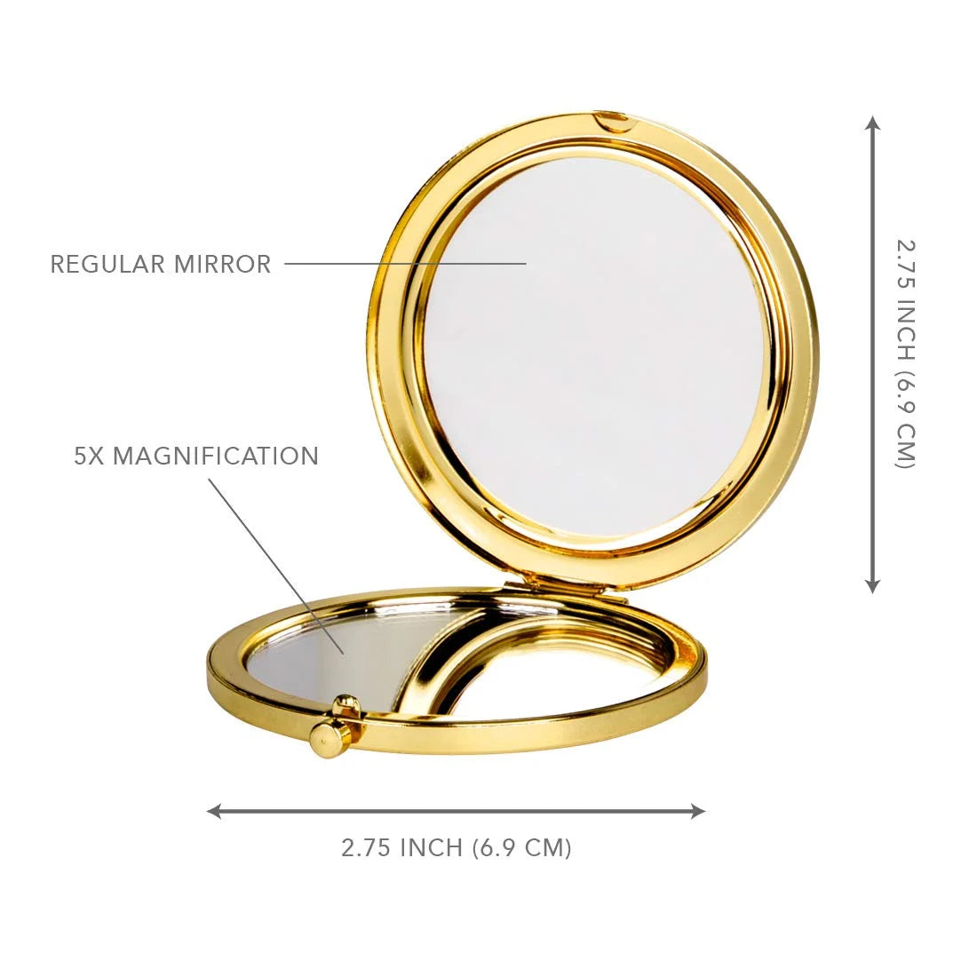 Gold Compact Mirror with Llama Graphic H8496