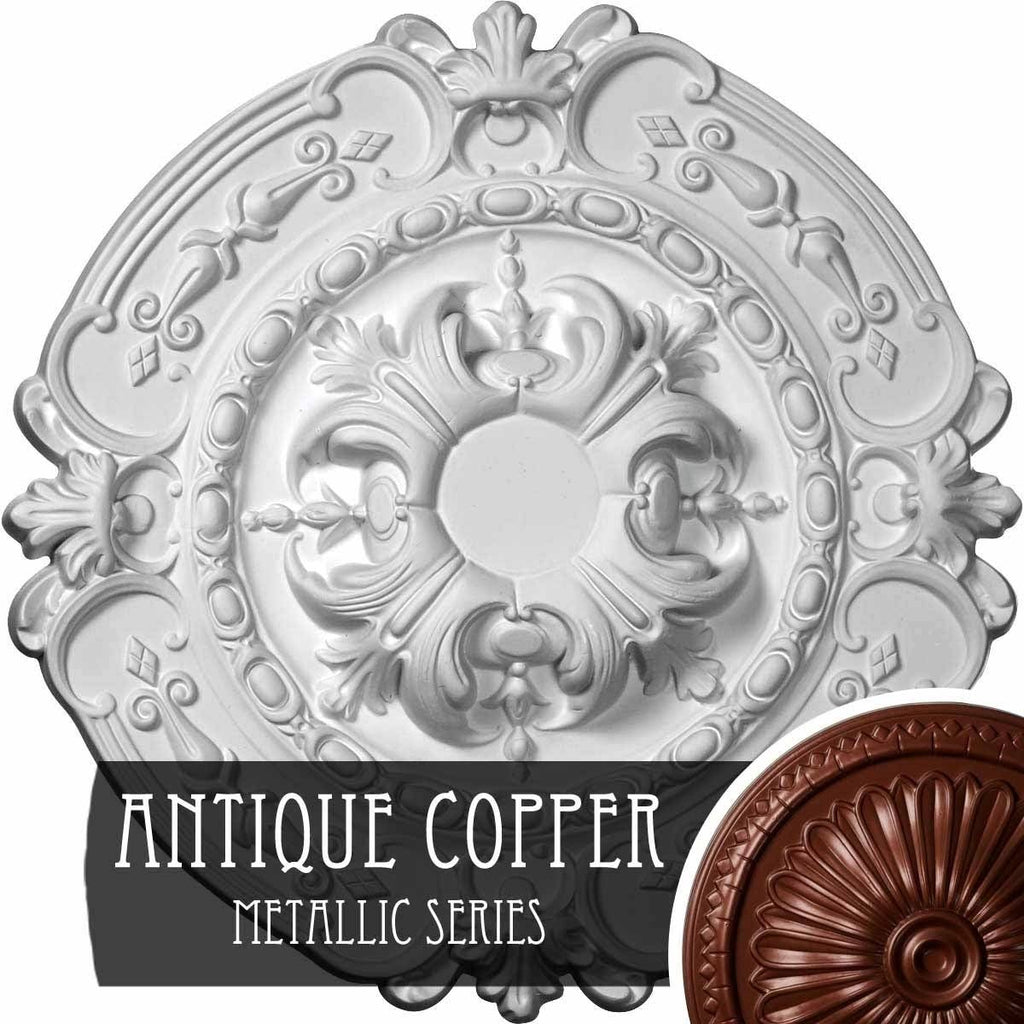 Hand-Painted Black Pearl Ceiling Medallion F2626