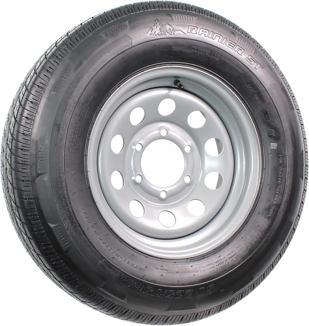 2-Pack Radial Trailer Tire On Rim ST225/75R15 15 LRD 6 Lug Silver Modular Wheel H39692