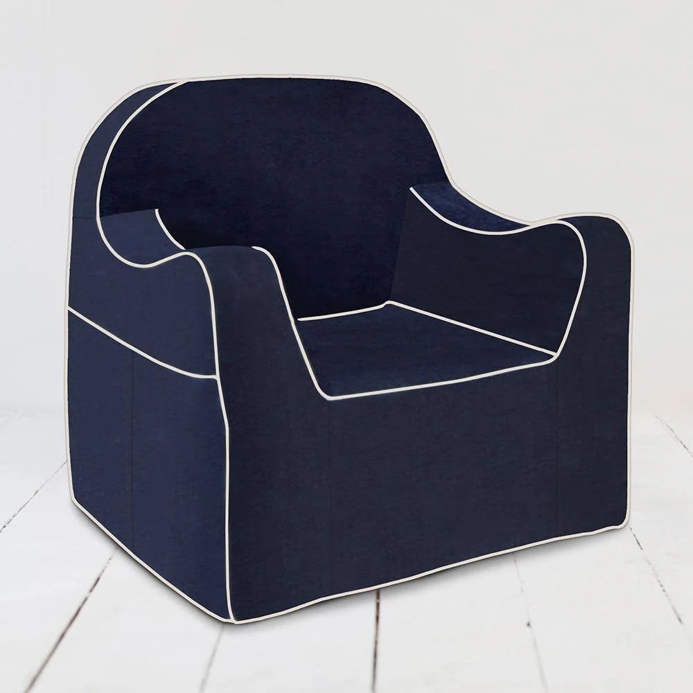 Navy Blue Reader Chair with White Piping W943520