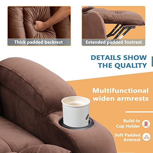 Overstuffed Power Lift Recliner Chair with Massage and Heating Y957051