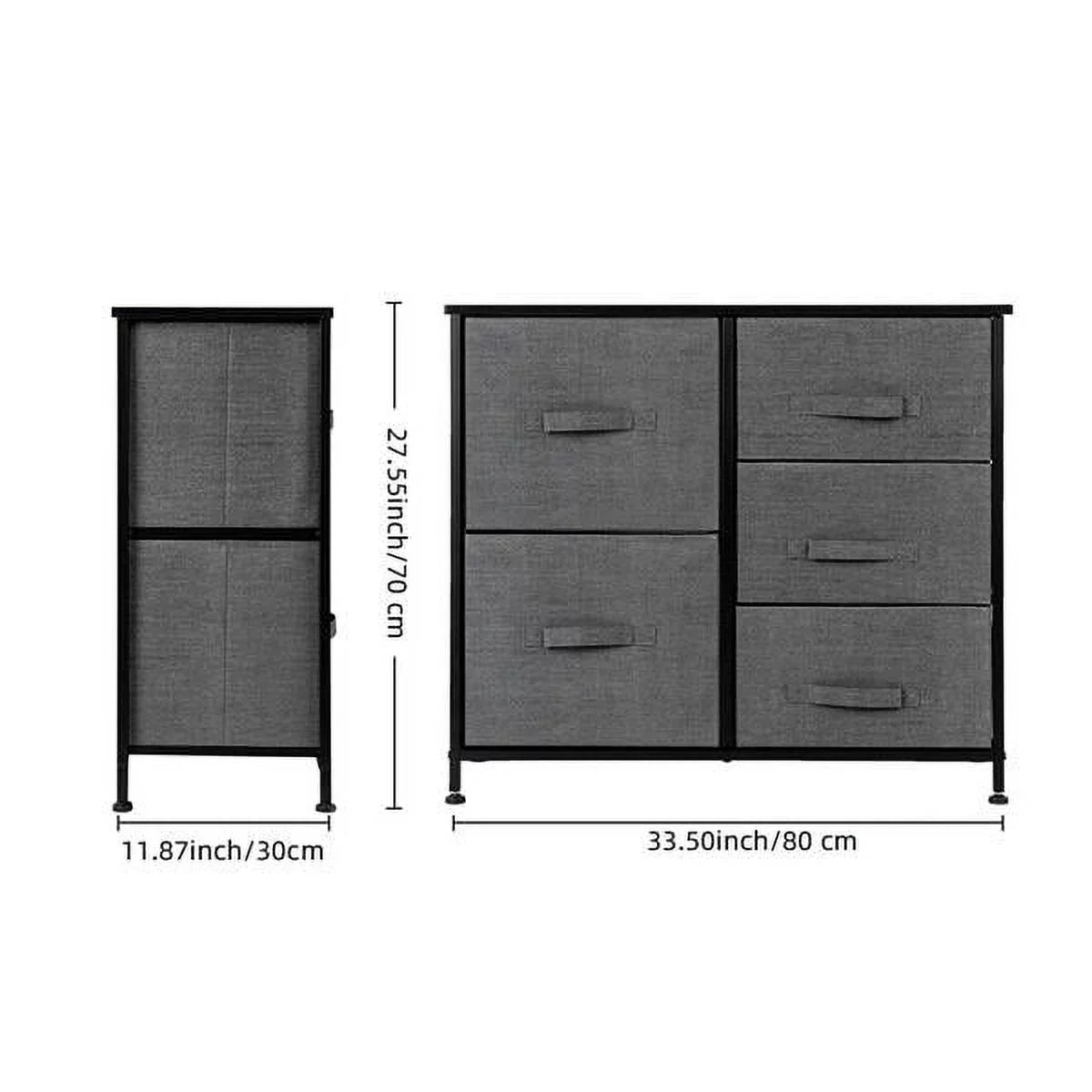 5 Fabric Drawer Steel Frame Storage Cabinet Dresser W928353