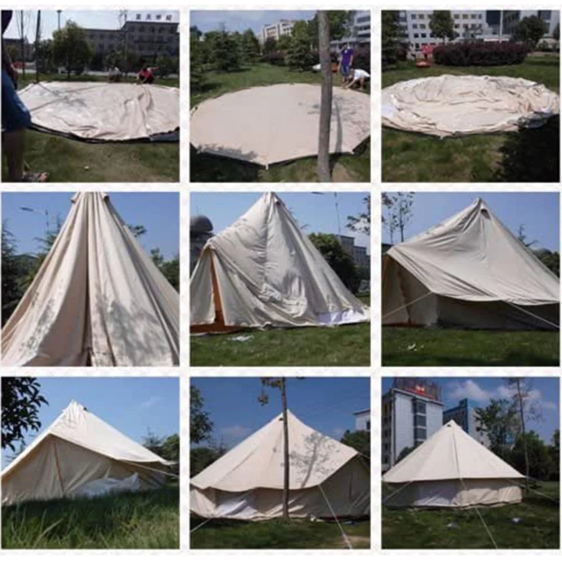 19.69ft Camping Bell Tent with Front Awning N155523