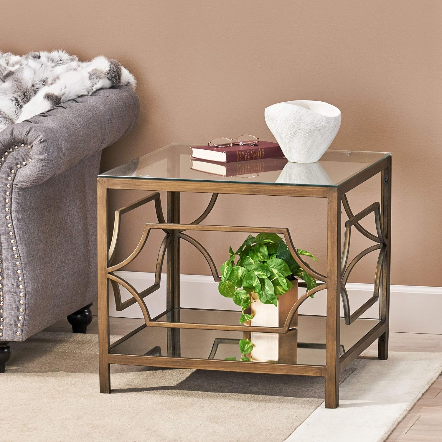 Black Gold Clear End Table A283