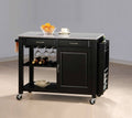 Black Kitchen Cart with Granite Top P86056