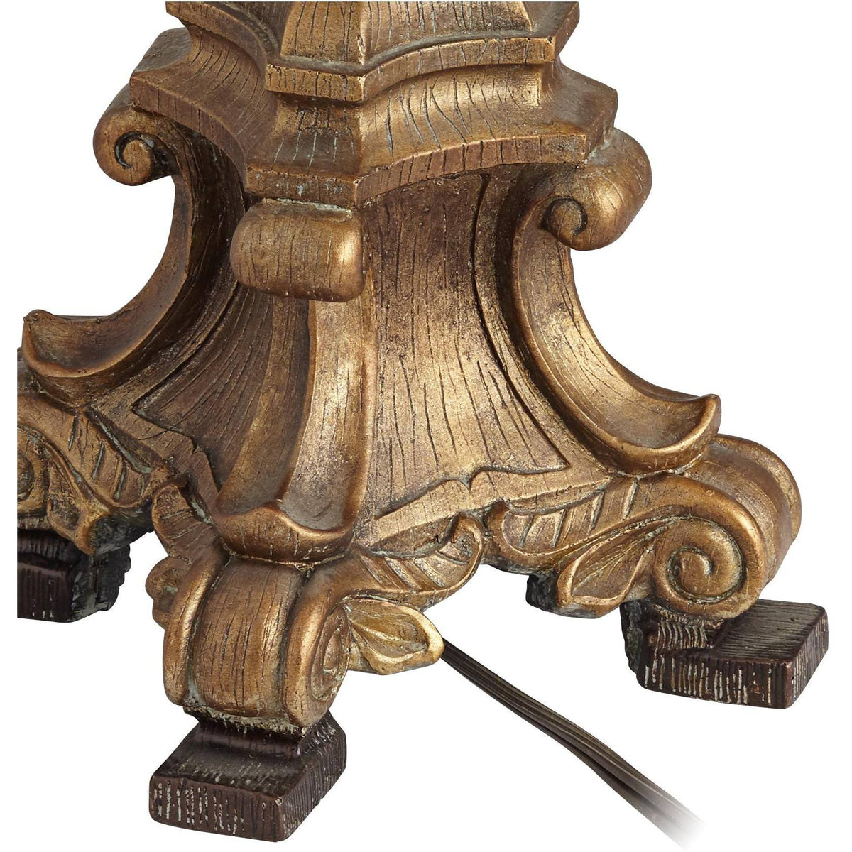 Crystal Gold Candlestick Table Lamp with Beige Bell Shade N767