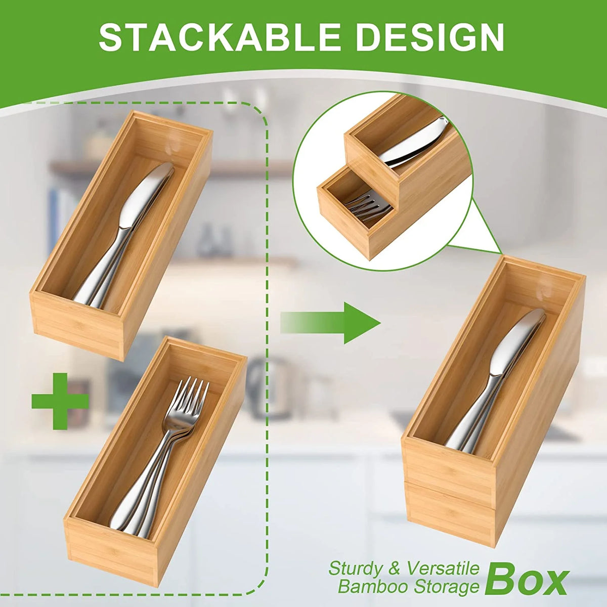 Bamboo Drawer Organizer Set of 2 T614819