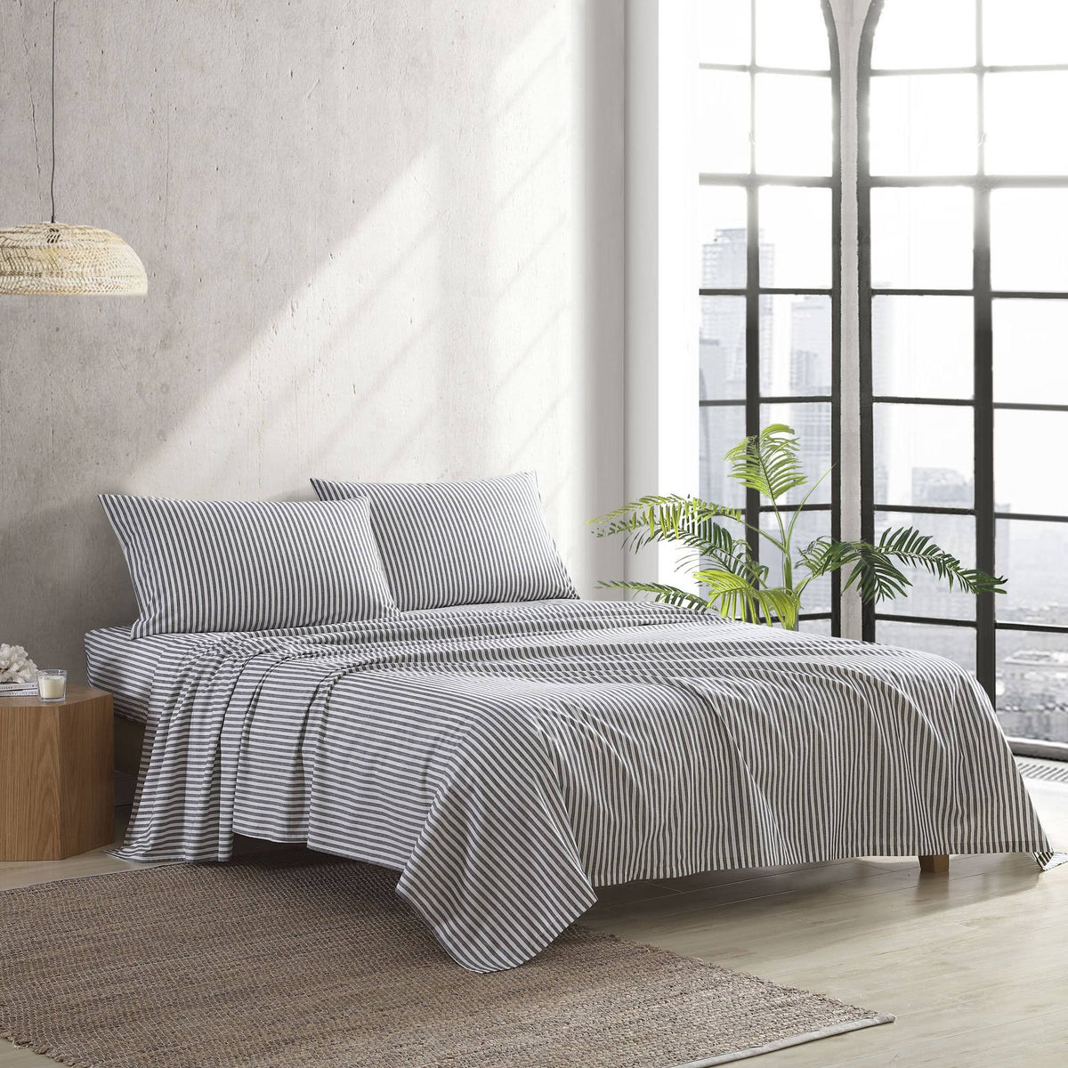 Gray Full Percale Sheet Set P872
