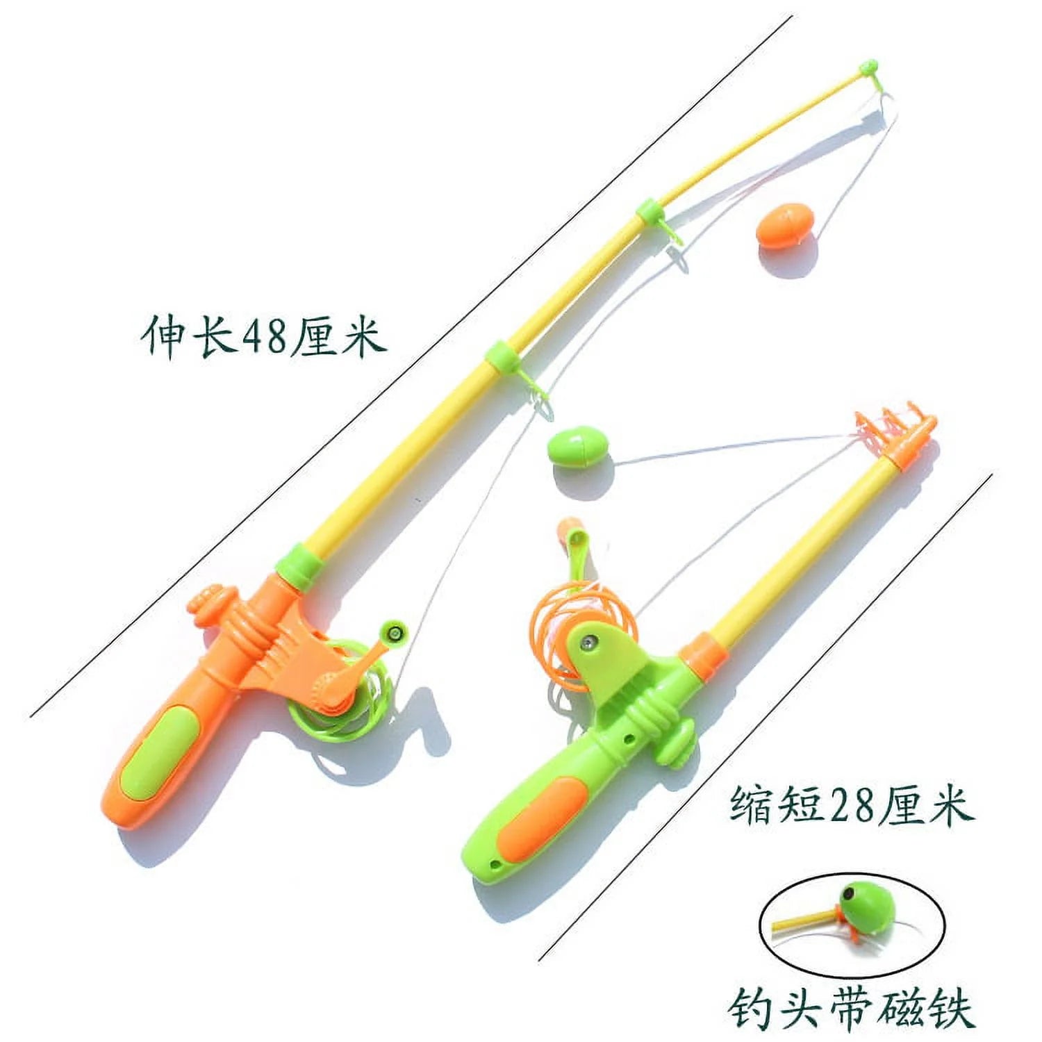 Magnetic Fishing Toy Set with 1 Fishing Rod and 6 Fishes T5881
