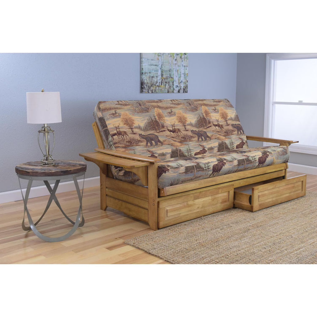 Rustic Walnut Finish Futon L597