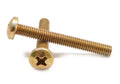 #6-32 x 1 1/2 Coarse Thread Machine Screw Phillips Pan Head Low Carbon Steel Yellow Zinc Plated R2573