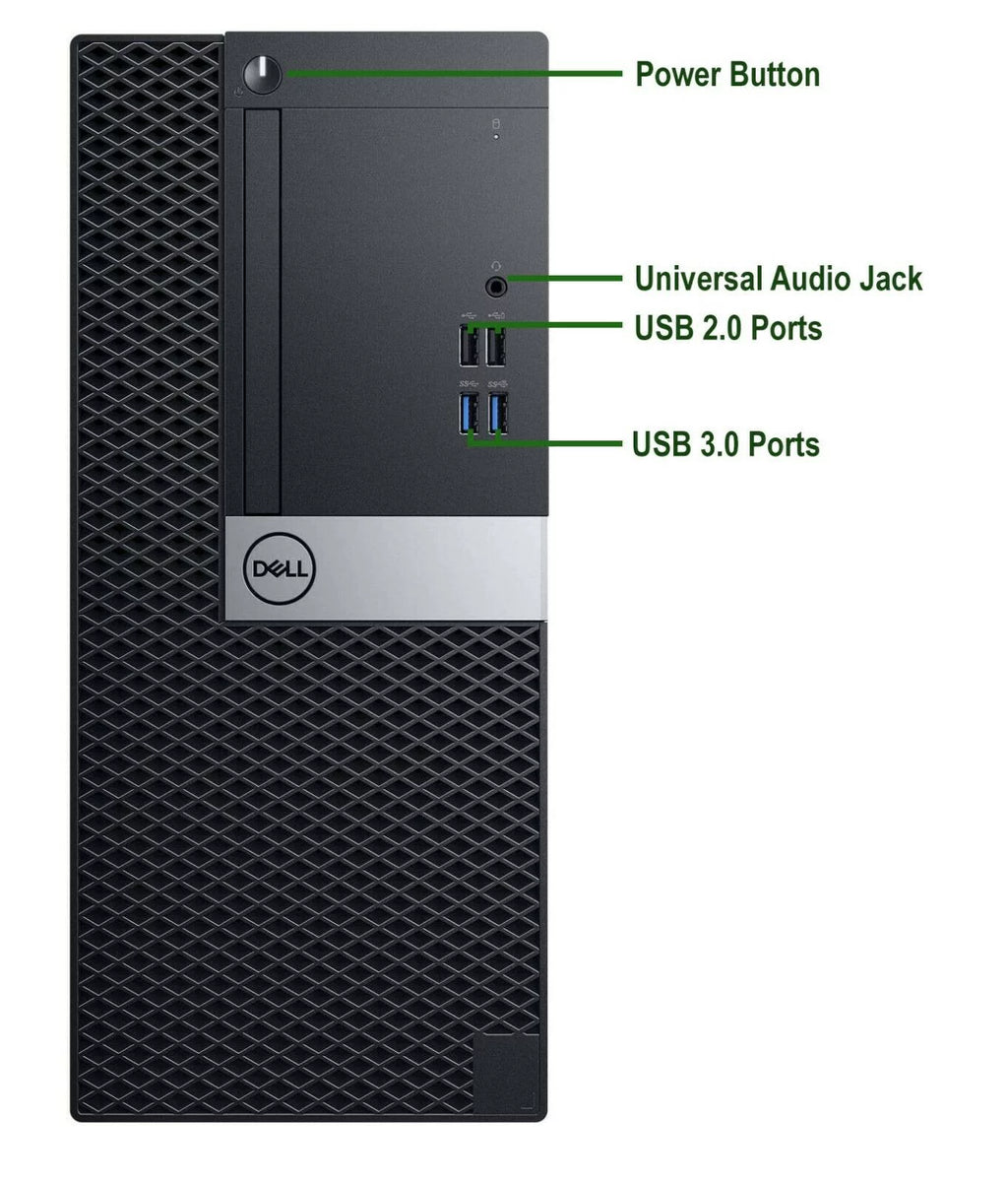 Dell Gaming Tower Desktop PC, Intel Core i5 6th Gen, 16GB DDR4 Ram, 256GB SSD + 2TB HDD, NVIDIA GT 1030 DDR5, WiFi, RGB Keyboard & Mouse, Windows 10 Pro Refurbished S5134