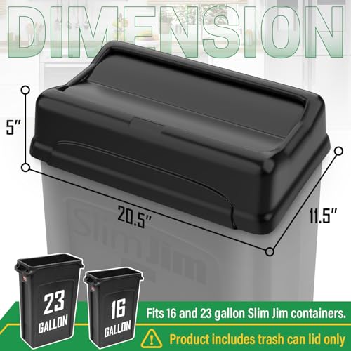 Pack of 2 Heavy Duty Plastic Trash Can Swing Lid Y6330
