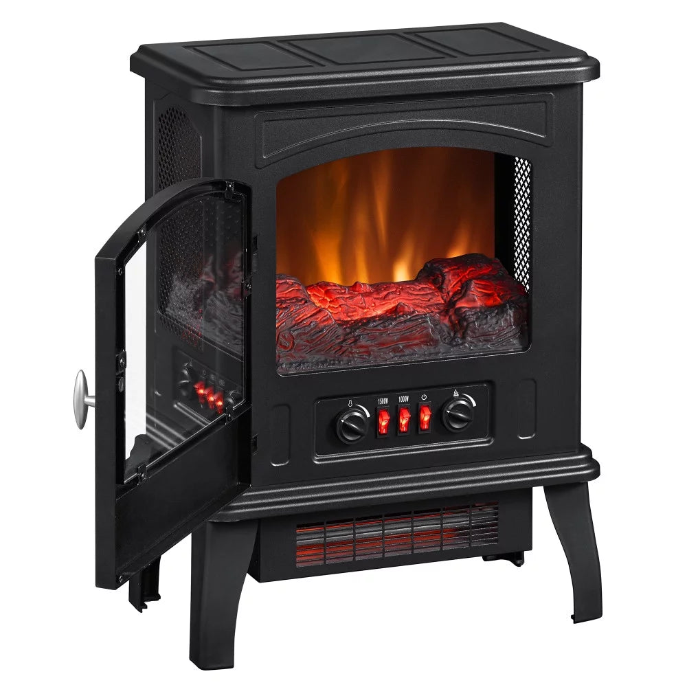 Black Infrared Quartz Electric Fireplace Stove Heater U862