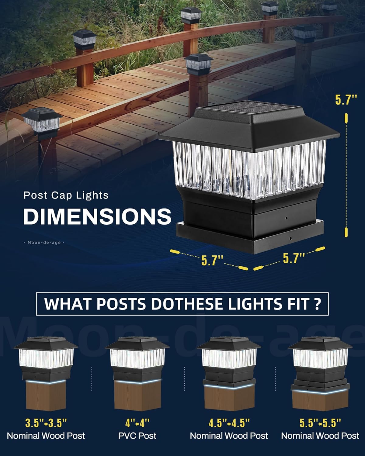 50 Lumen 3 Modes Solar Post Lights (1 Pack) and RGB & Warm Solar Post Cap Lights (1 Pack) R79796