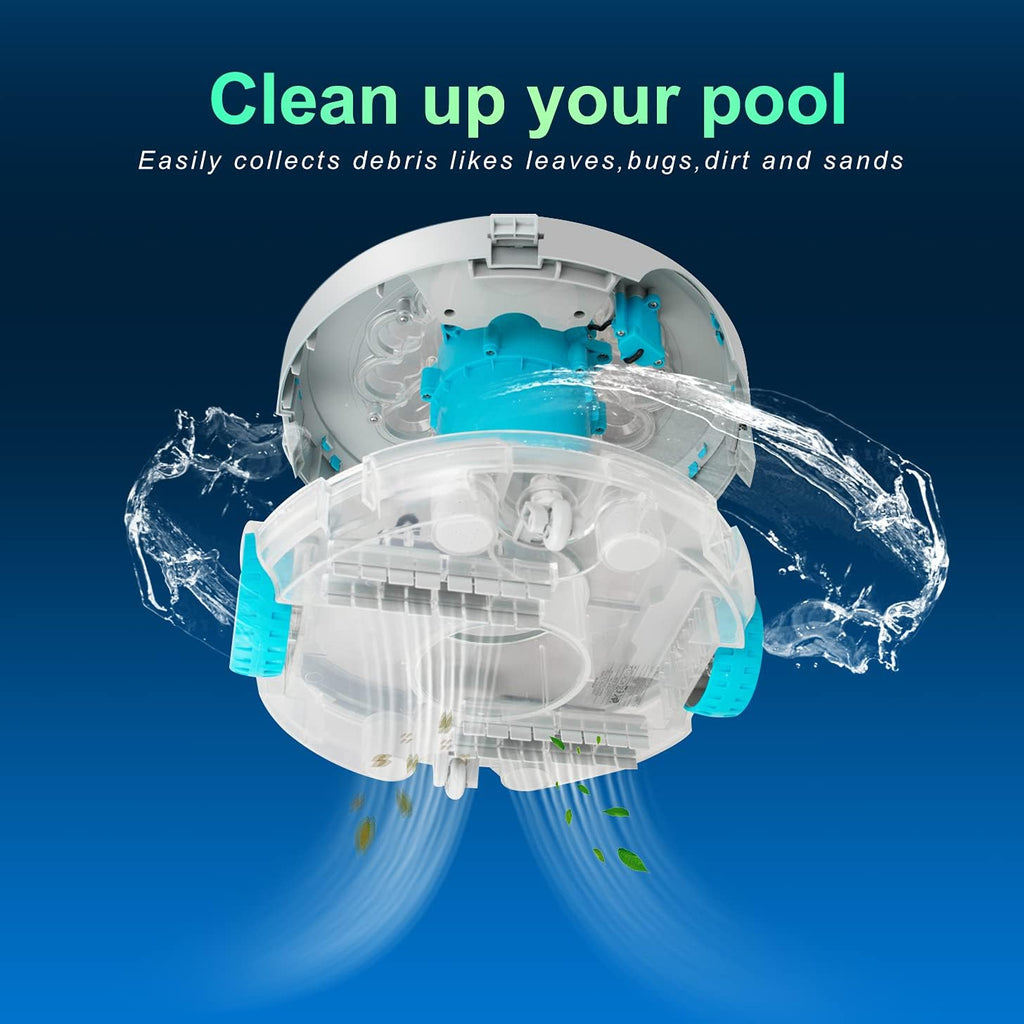 Cordless Automatic Pool Cleaner with Rechargeable Battery, IPX8 Waterproof Pool Robot T511961
