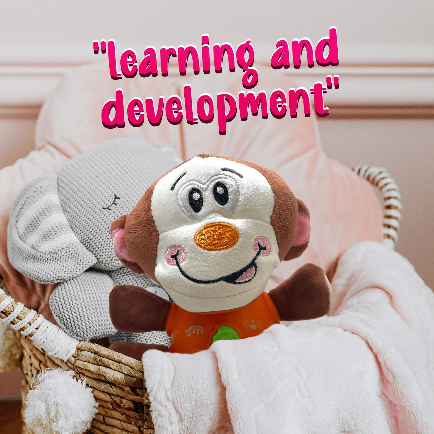 Plush Monkey Baby Toy W9657