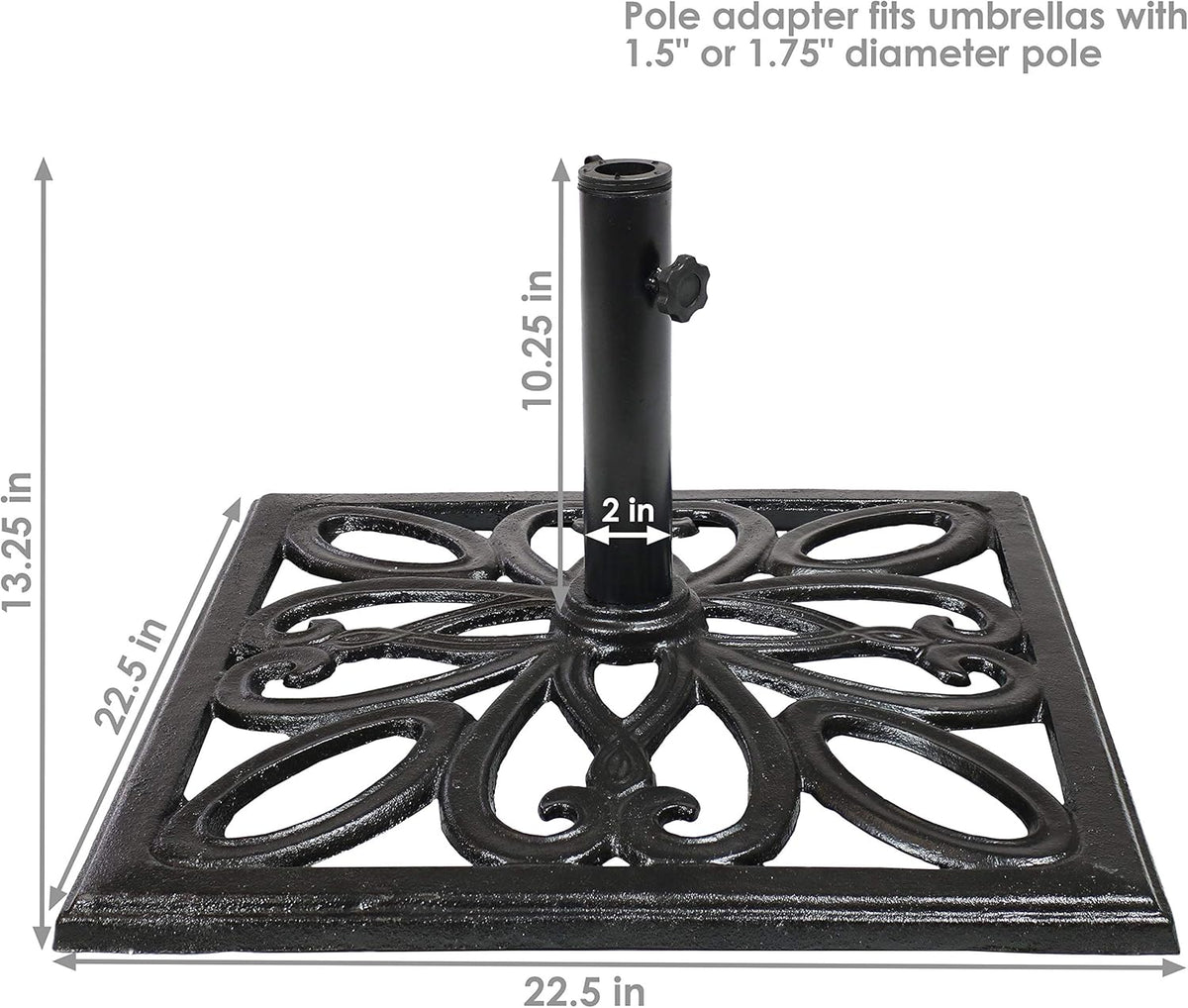 22-Inch Square Cast Iron Umbrella Base D287368