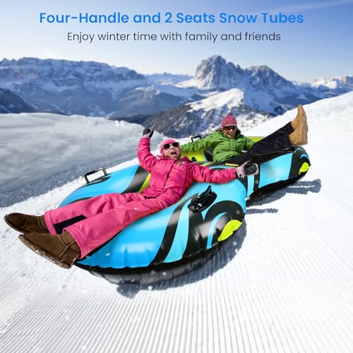 Snow Tube Sled Heavy Duty Large Inflatable with Towable Rope K2643