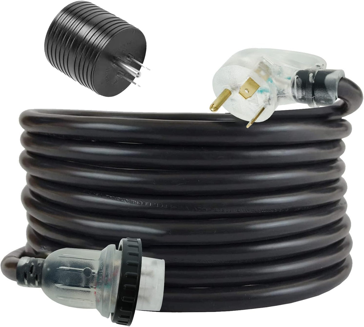 25FT 30 AMP RV Power Cord with Handles 10 Gauge Heavy Duty Weatherproof Electrical Cable C297