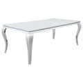 Rectangular Glass Top Dining Table White and Chrome D118470