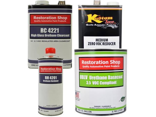 Viper Yellow Low VOC Urethane Basecoat Clearcoat Car Paint Complete Medium Gallon Kit D7623
