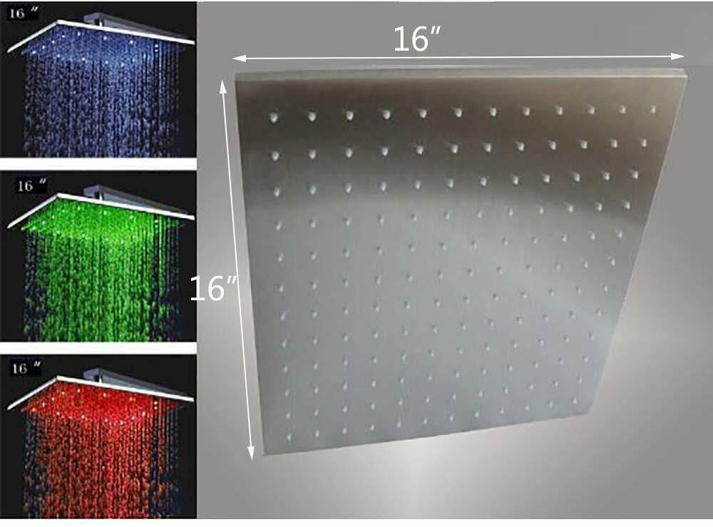 Oil Rubbed Bronze Square Rainfall LED Shower Head J3772