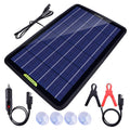 12 Volt 10 Watt Solar Car Battery Charger & Maintainer with Alligator Clip Adapter U771862