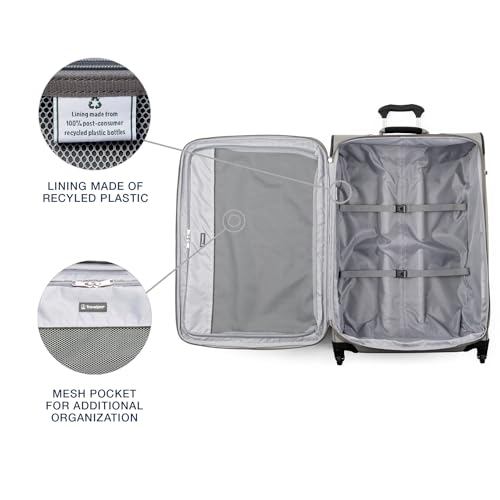 Slate Green Softside Expandable Carry on Luggage with 4 Spinner Wheels O14437