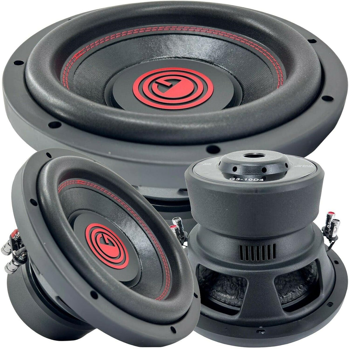 1x 10 Inch 1500 Watt Car Audio Subwoofer 2 Ohm DVC Pack of 2 G7462