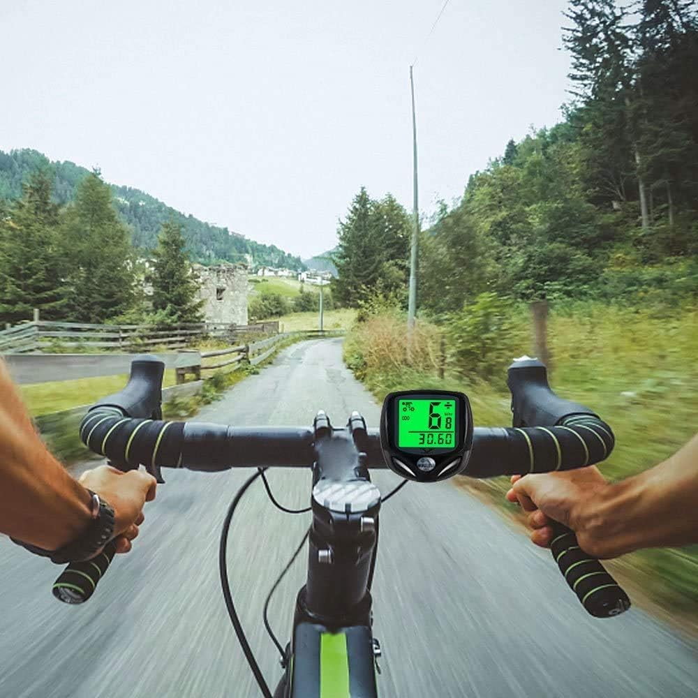 Waterproof Wireless Bicycle Speedometer with LCD Backlight Display X833935