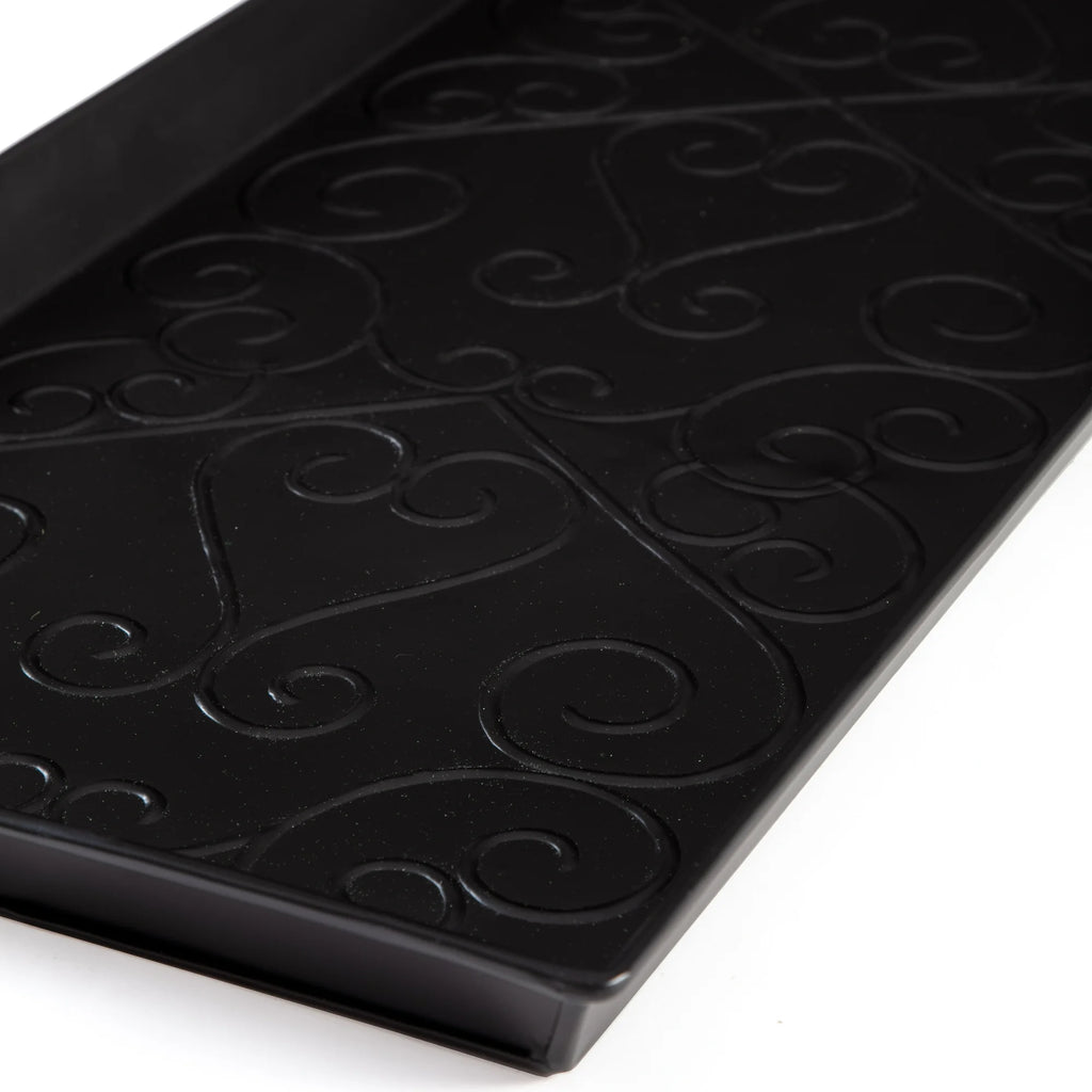 Black Metal Boot Tray with Coir Insert C557