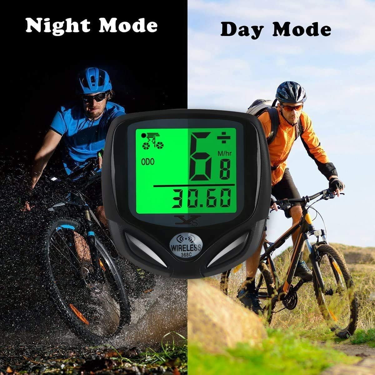 Waterproof Wireless Bicycle Speedometer with LCD Backlight Display X833935