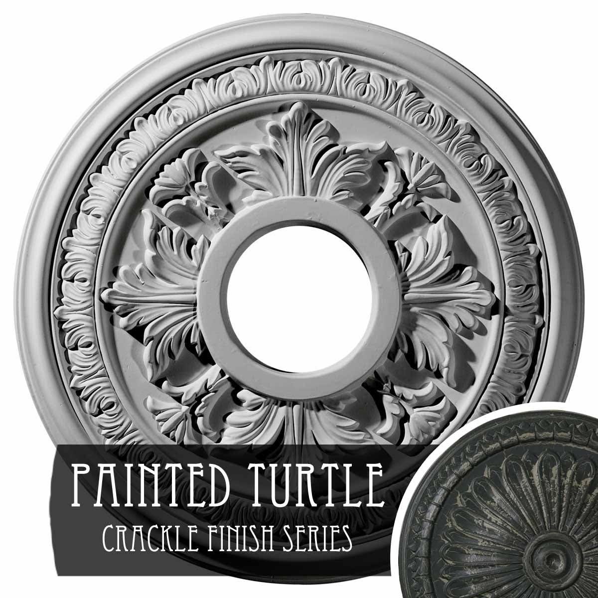 Hand-Painted Painted Turtle Ceiling Medallion I8784