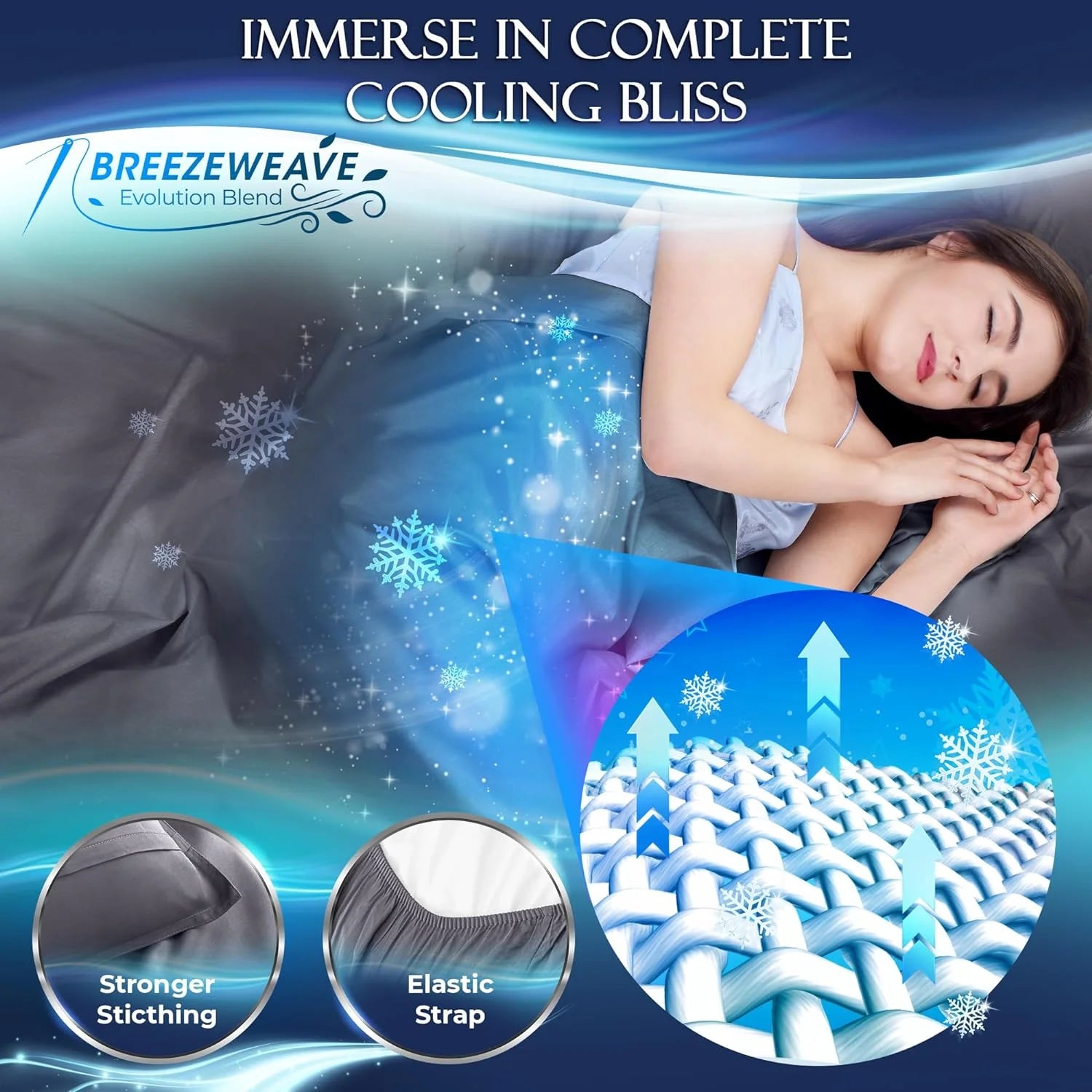 Cooling Viscose Microfiber Bed Sheets Set 4pcs Q777